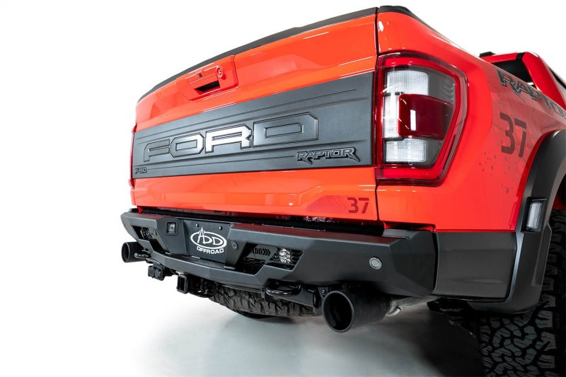 Addictive Desert Designs 2022+ Ford Raptor Stealth Fighter R Bumper w/ 2 Cube Lights - Hammer Black