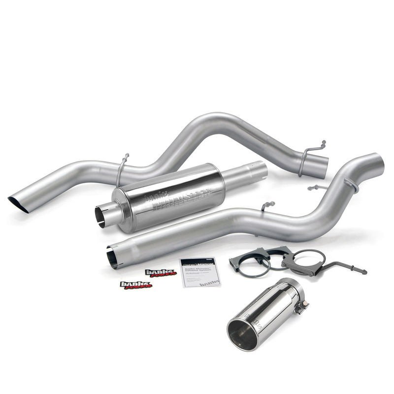 Banks Power Monster Exhaust System Single Exit Chrome Round Tip 06-07 Chevy 6.6L CCLB Banks Power