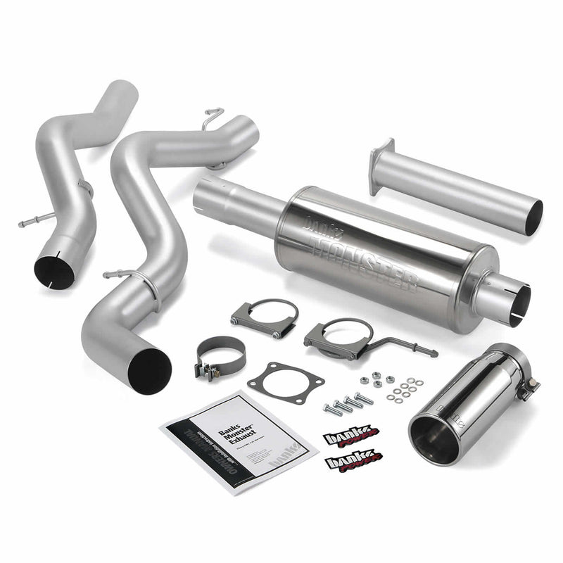 Banks Power Monster Exhaust System Single Exit Chrome Tip 02-05 Chevy 6.6L SCLB Banks Power