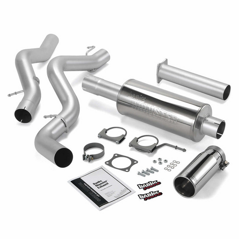 Banks Power Monster Exhaust System Single Exit Chrome Tip 02-05 Chevy 6.6L SCLB Banks Power