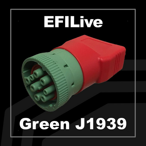 Green J1939 Male to OBDII Female Adapter