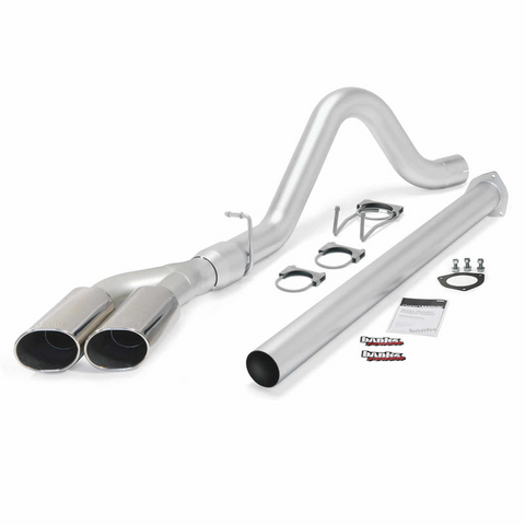 Banks Power Monster Exhaust System Single Exit Dual Chrome Ob Round Tips 15 Ford Super Duty 6.7L Diesel Banks Power
