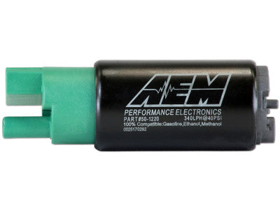 AEM 340LPH E85-Compatible High Flow In-Tank Fuel Pump (65mm, Offset Inlet)