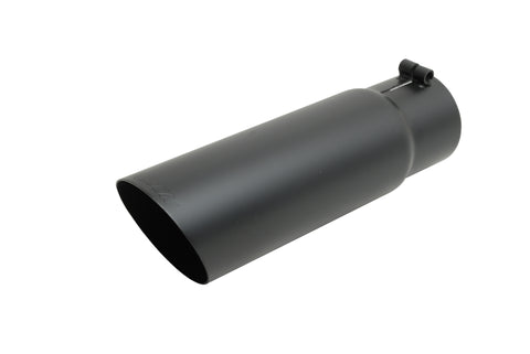 Black Ceramic Single Wall Angle Exhaust Tip (Single)