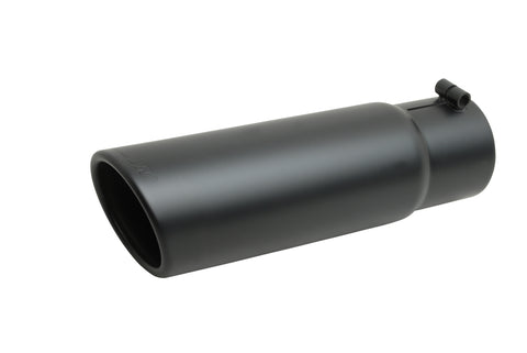 Black Ceramic Rolled Edge Angle Exhaust Tip (Single)