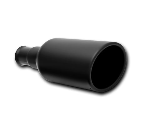 Black Ceramic Rolled Edge Angle Exhaust Tip (Single)