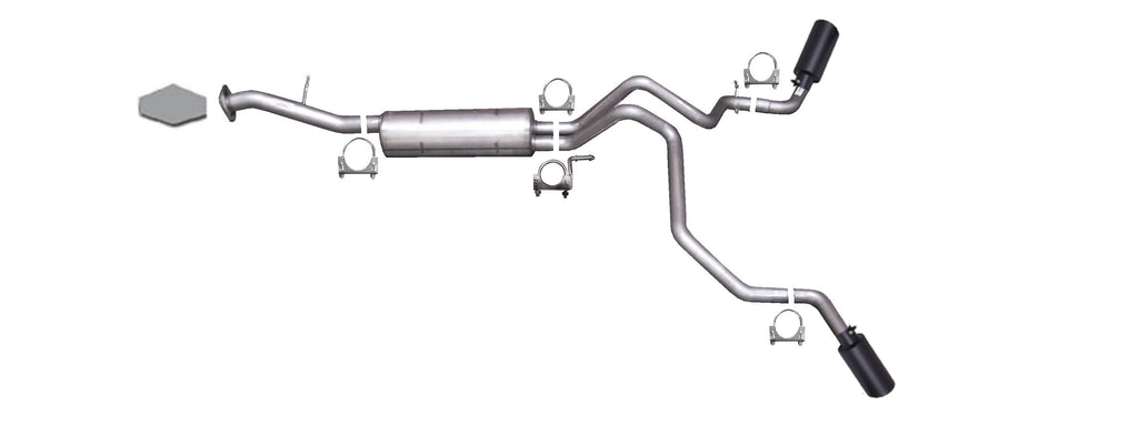 Black Elite Cat-Back Dual Extreme Exhaust System, Stainless (Dual)