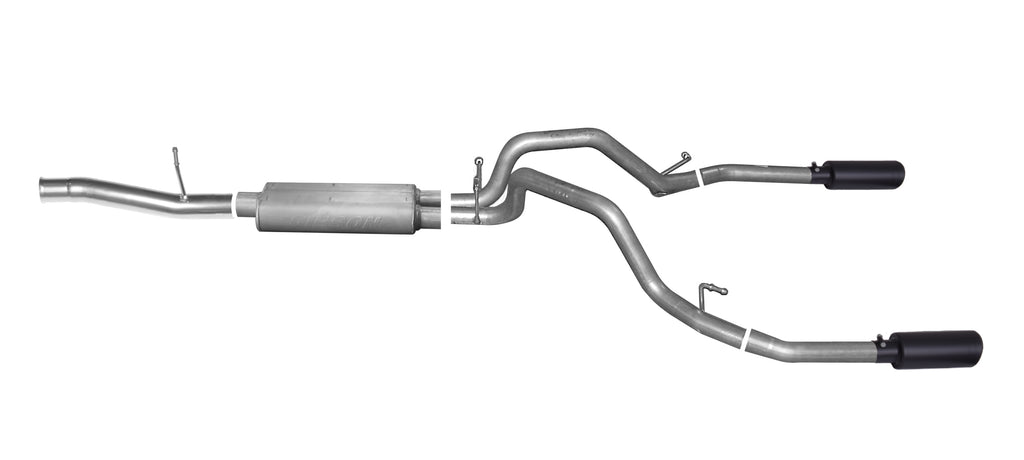 Black Elite Cat-Back Dual Split Exhaust System, Stainless (Dual)