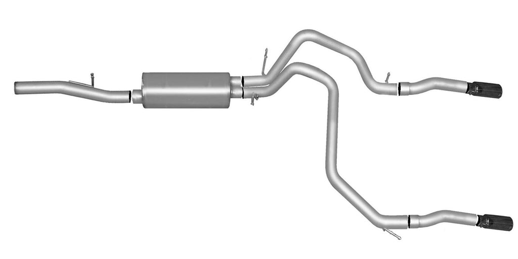 Black Elite Cat-Back Dual Split Exhaust System, Stainless (Dual)