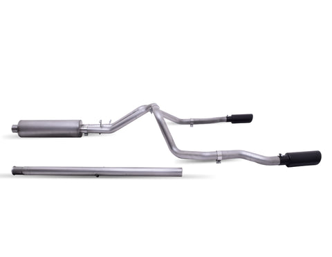 Black Elite Cat-Back Dual Split Exhaust System, Stainless (Dual)