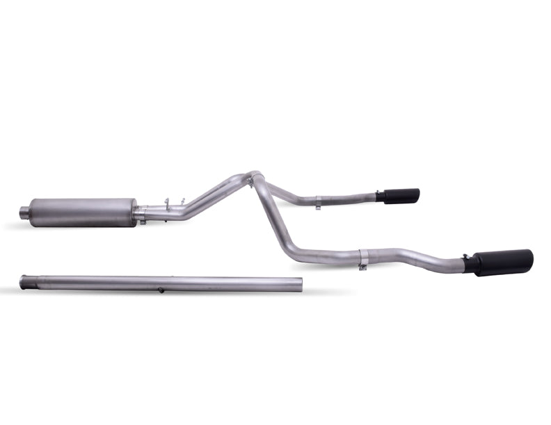 Black Elite Cat-Back Dual Split Exhaust System, Stainless (Dual)