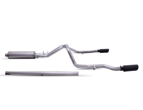Black Elite Cat-Back Dual Split Exhaust System, Stainless (Dual)