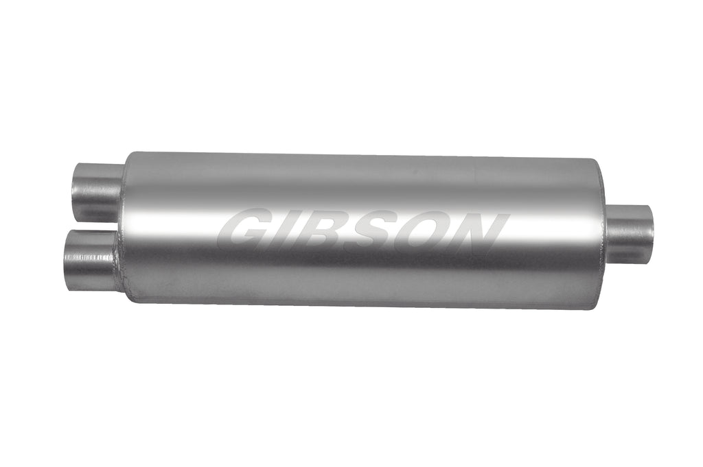 SFT Superflow Dual/Offset Round Muffler, Stainless (Single)