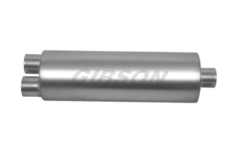SFT Superflow Dual/Offset Round Muffler, Stainless (Single)