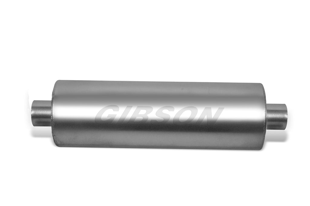 SFT Superflow Center/Center Round Muffler, Stainless (Single)