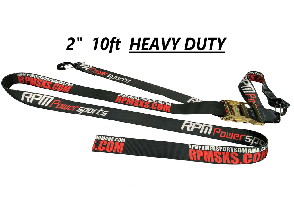 ( 2 Pack ) 2" x 10ft Heavy Duty 3,300Lb Ratchet Strap