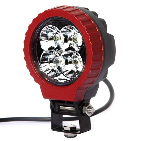 Aftershock Series LED Work Light 3.5inch - 12W - Spot Beam - Black and Red - Warranty Killer Performance