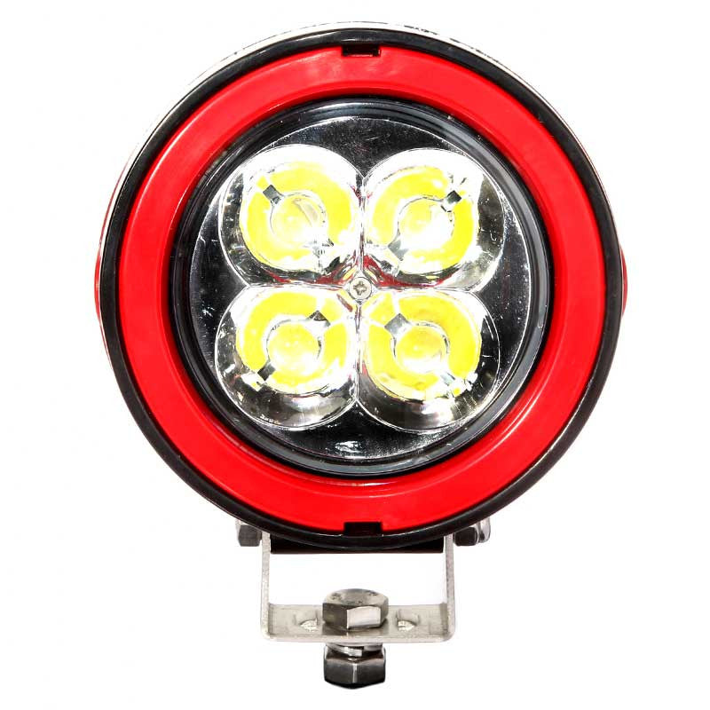 Aftershock Series LED Work Light 4inch - 12W - Spot Beam - Black and Red - Warranty Killer Performance