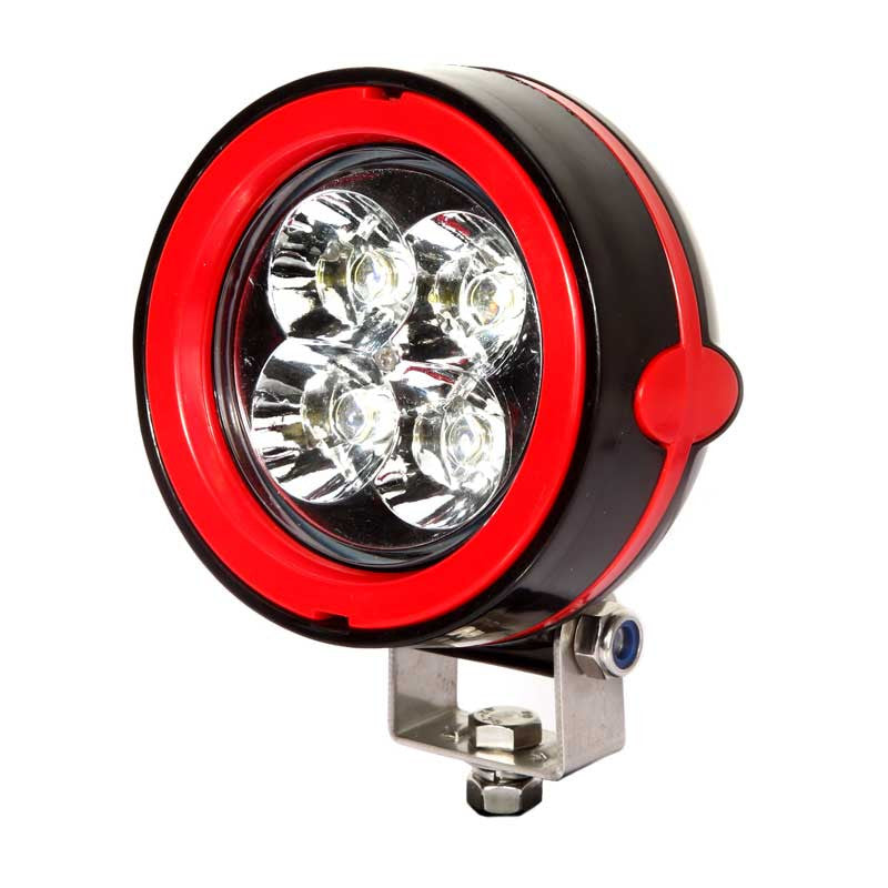Aftershock Series LED Work Light 4inch - 12W - Spot Beam - Black and Red - Warranty Killer Performance