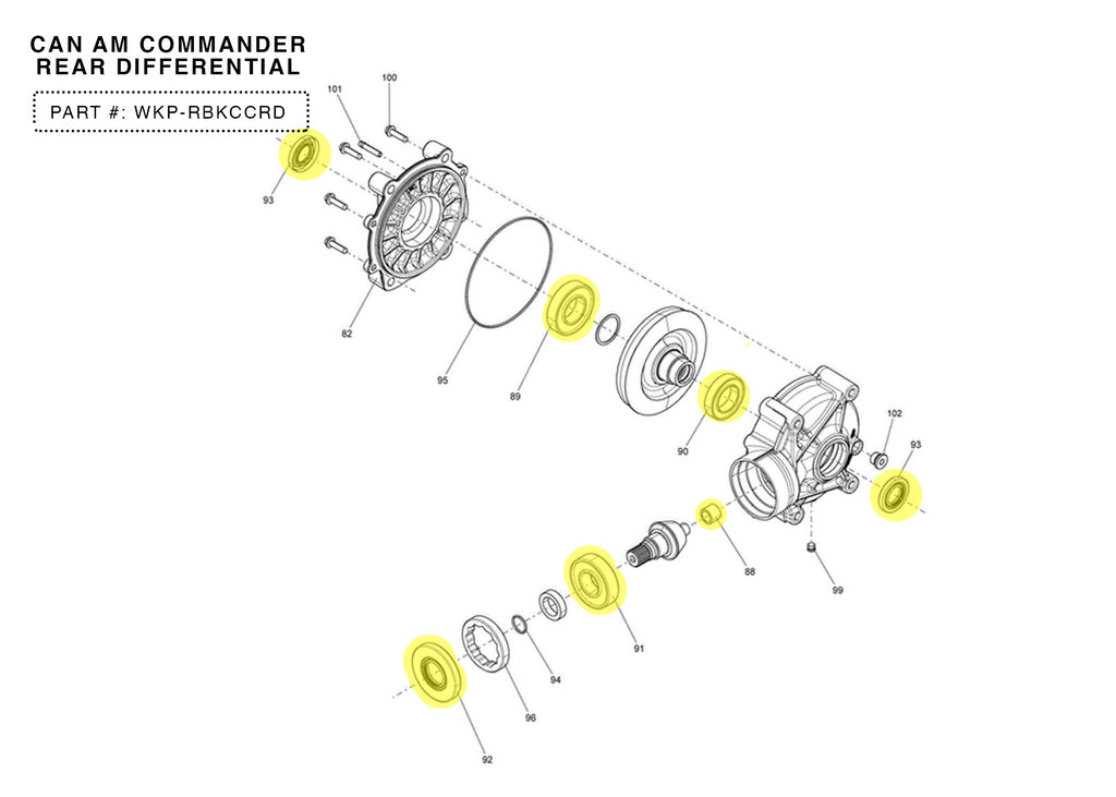 WKP 2014-2018 Can Am Commander Rear Differential Rebuild Kit