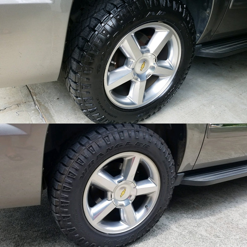 dura dressing Go to dura-coating.c om , Now in Gloss and Satin Matte!, Over 150,000 people per year make the switch to Dura-Dressing Tire Coating and leave the slimy, silicone tire dressings that sling behind! ,