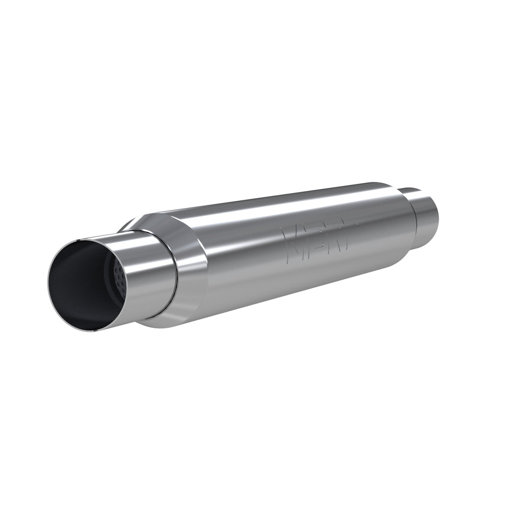 T304 Stainless Steel Resonator;  2.5" Inlet/Outlet; 22" Body; 3.5” OD; 26" Overall Length
