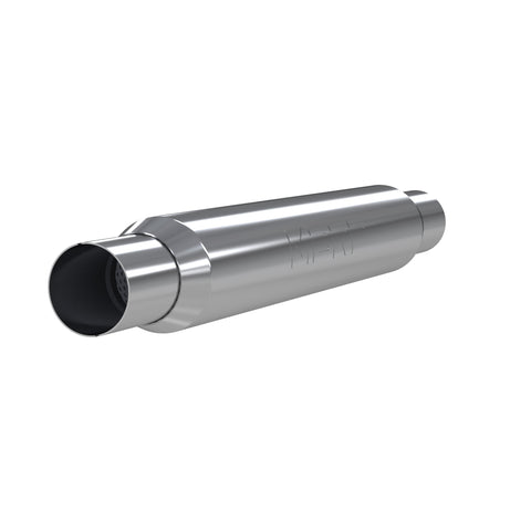 T304 Stainless Steel Resonator;  2.5" Inlet/Outlet; 22" Body; 3.5” OD; 26" Overall Length