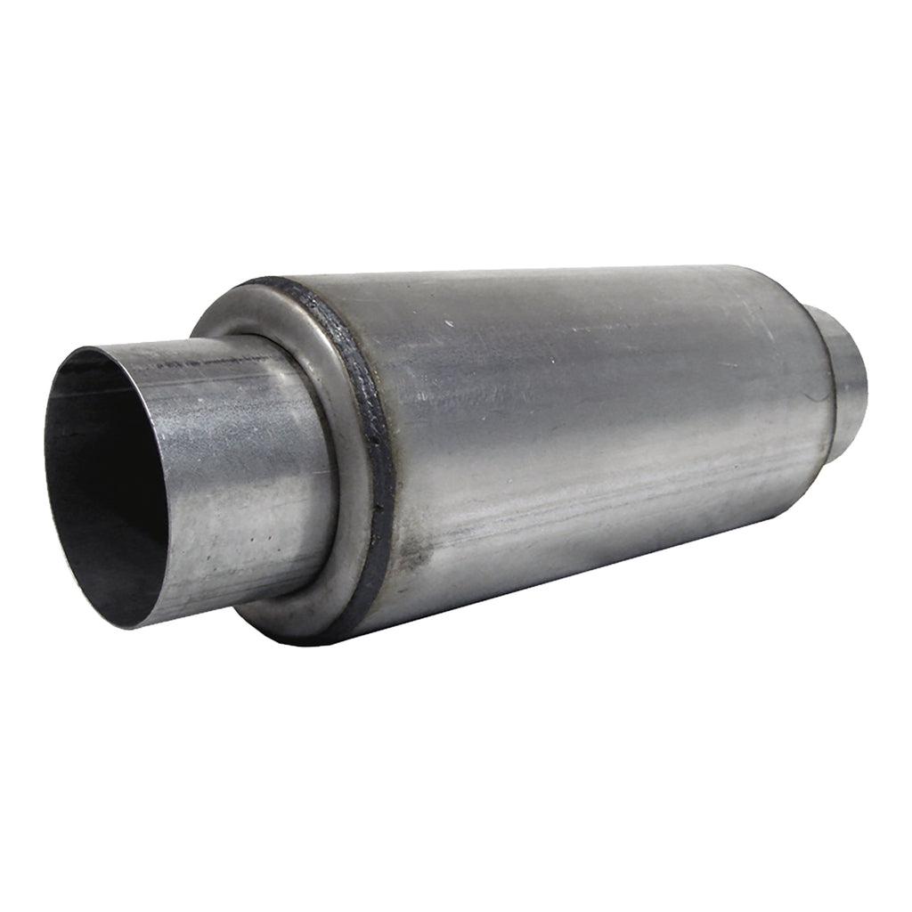 T304 Stainless Steel Resonator; 4" Inlet /Outlet; 12" Body; 6” OD; 18" Overall Length