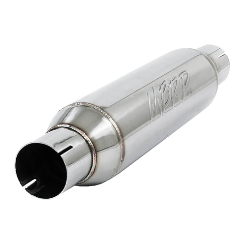 T304 Stainless Steel Resonator;  2.5" Inlet/Outlet;  16" Body; 4” OD; 20" Overall Length