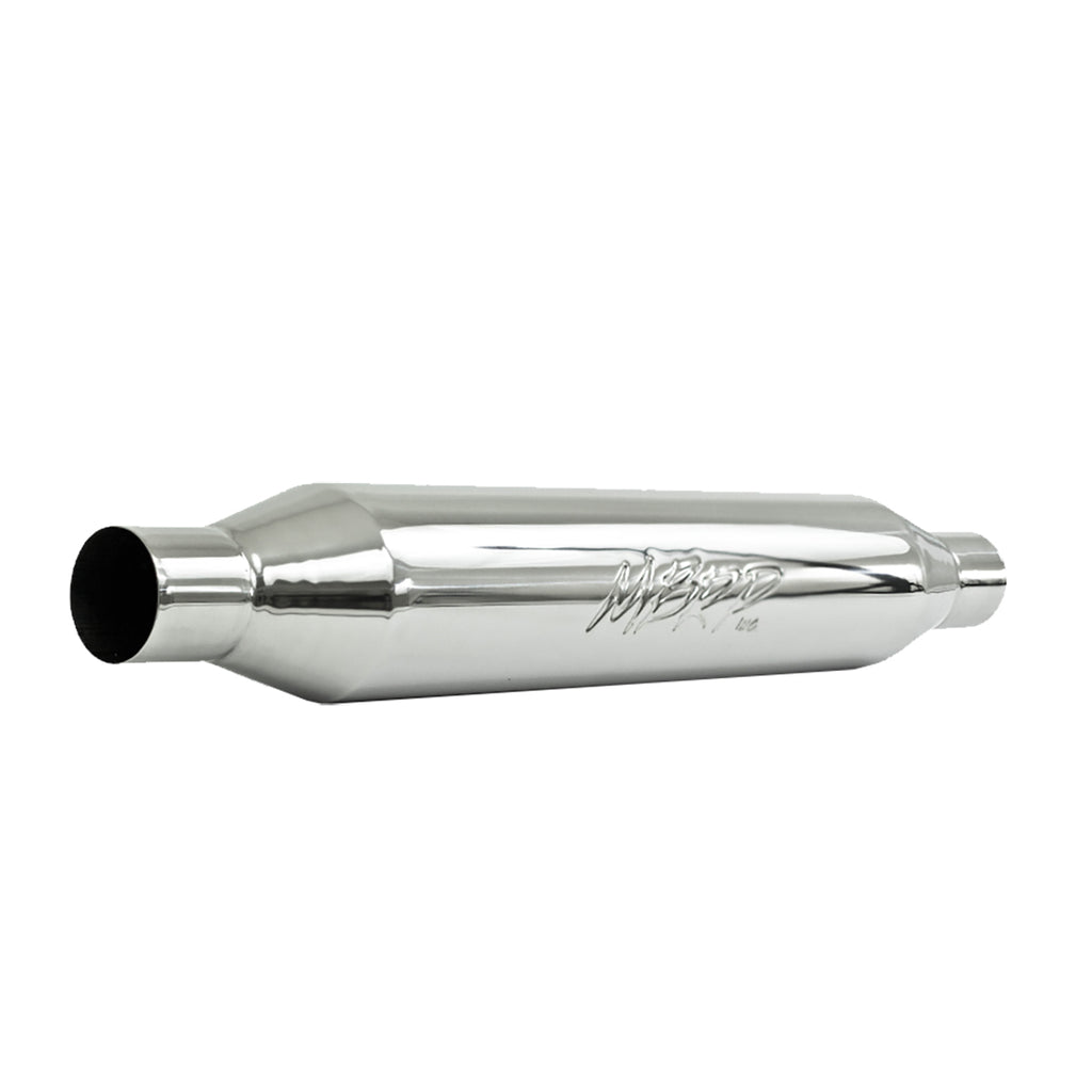 T304 Stainless Steel Resonator;  2.25" Inlet/Outlet;  22" Body; 4” OD; 26" Overall Length