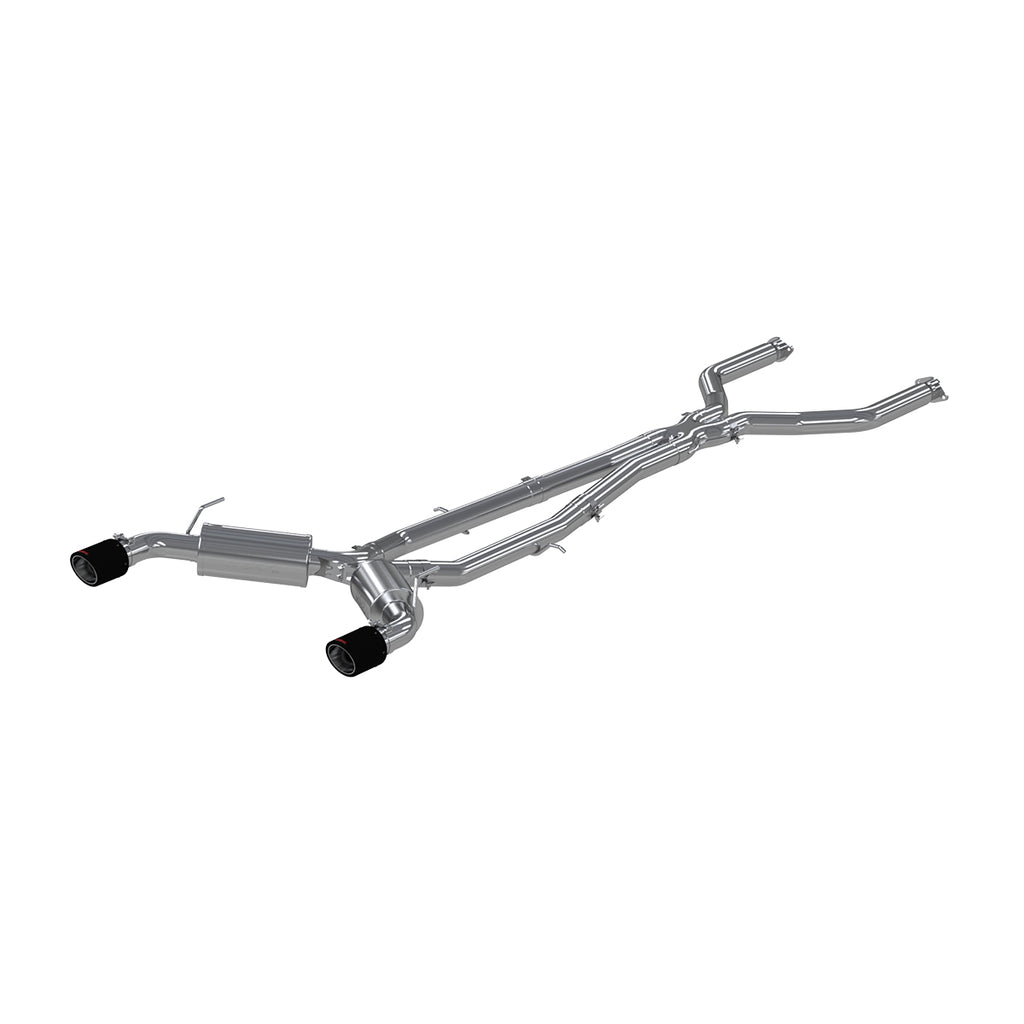T304 Stainless Steel 3" Cat Back Dual Rear with Carbon Fiber Tips