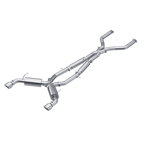 T304 Stainless Steel, 3" Cat-Back, Dual Split Rear, Tour Profile