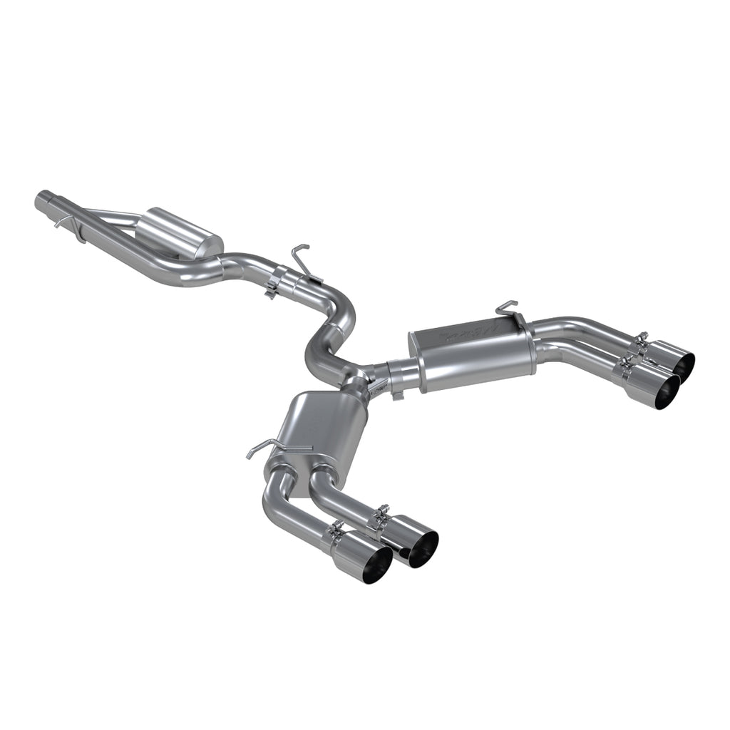 T304 Stainless Steel 3"  Cat Back Quad Split Rear Exit