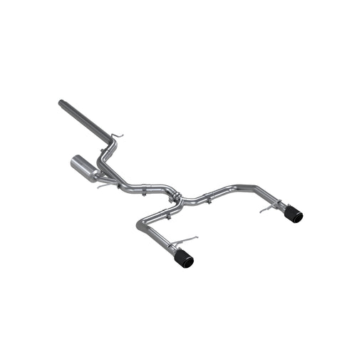 T304 Stainless Steel, 3" Cat Back, Dual Split Rear Exit, with Carbon Fiber Tips