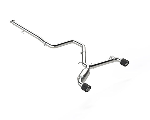 T304 Stainless Steel 3" Cat-Back, Dual Split Rear with Carbon Fiber Tips, Active