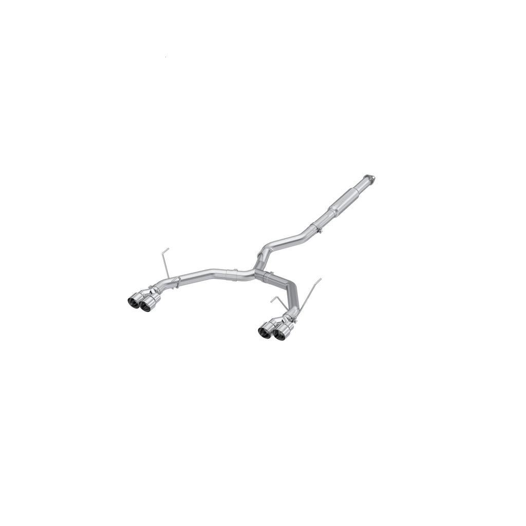 T304 Stainless Steel, 3" Cat-Back, Dual Split Rear, Quad Tips, Race Profile