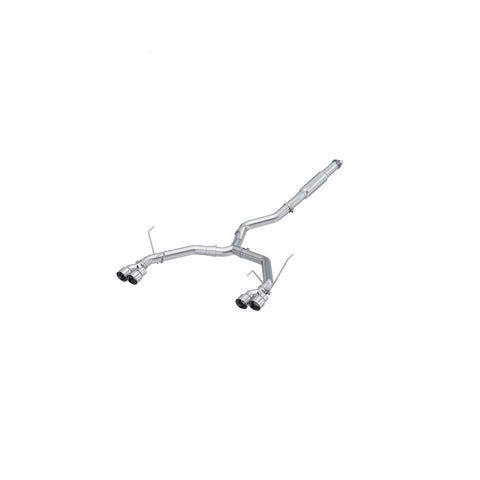 T304 Stainless Steel, 3" Cat-Back, Dual Split Rear, Quad Tips, Race Profile