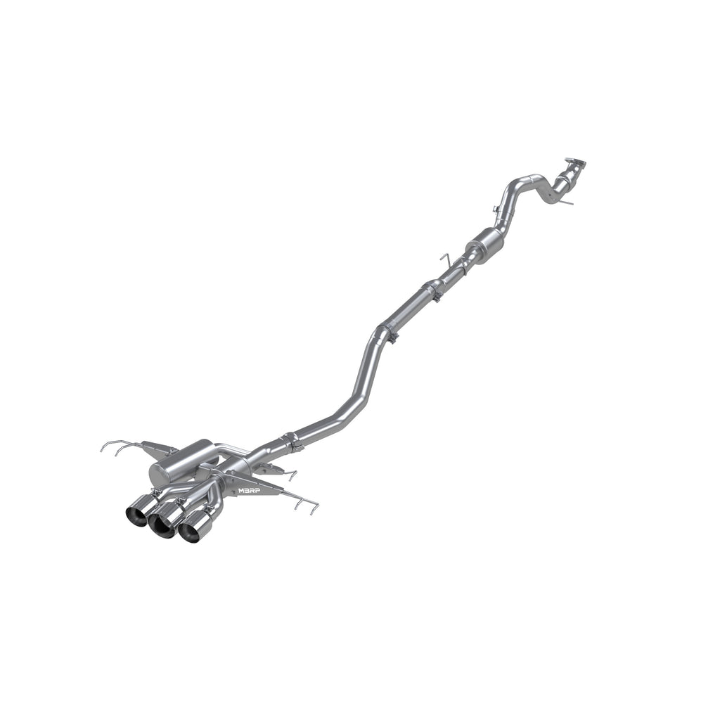T304 Stainless Steel, 3.0" Cat-Back, Triple Center Outlet