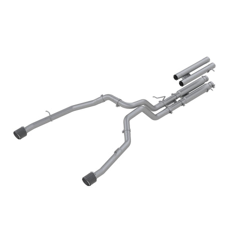 T304 Stainless Steel, 3" Cat-Back, Dual Split Rear with Carbon Fiber Tips, Race Version