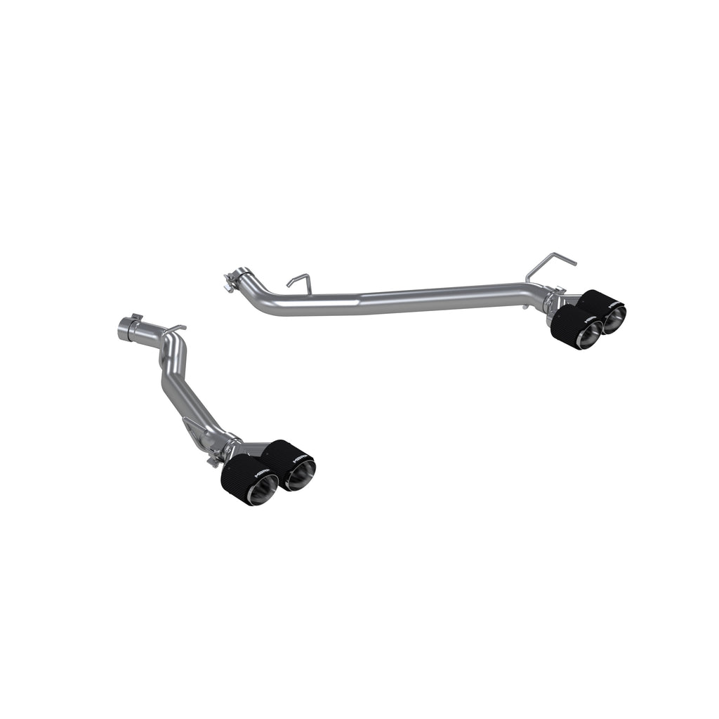 T304 Stainless Steel, Axle-Back, 2.5" Dual Rear, Quad Carbon Fiber Tips