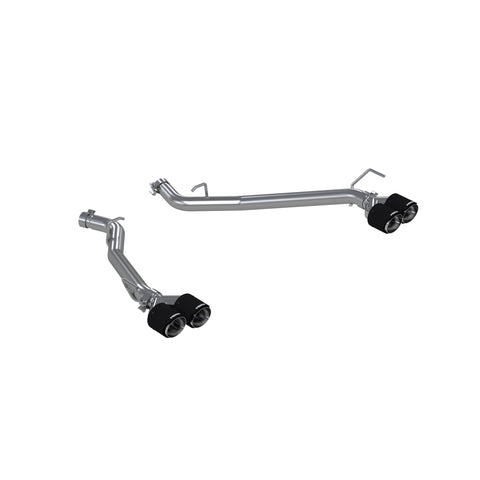 T304 Stainless Steel, Axle-Back, 2.5" Dual Rear, Quad Carbon Fiber Tips