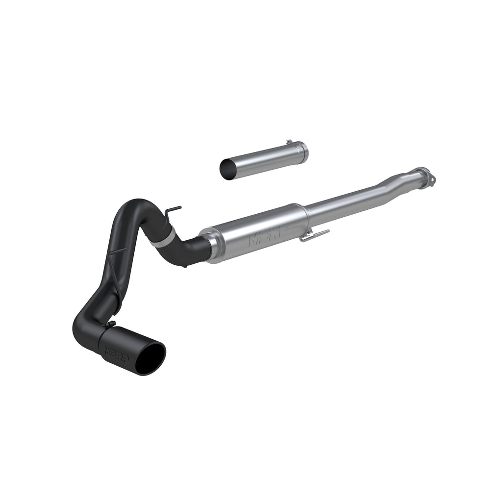Black Coated Aluminized Steel, 4" Cat Back, Single Side, Race Version