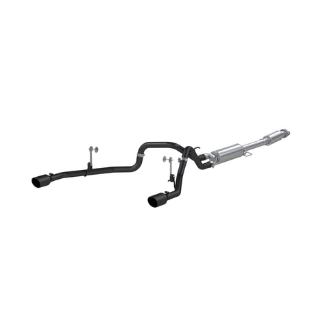 Black Coated Aluminized Steel, 3" Cat-Back, 2.5" Dual Split Rear