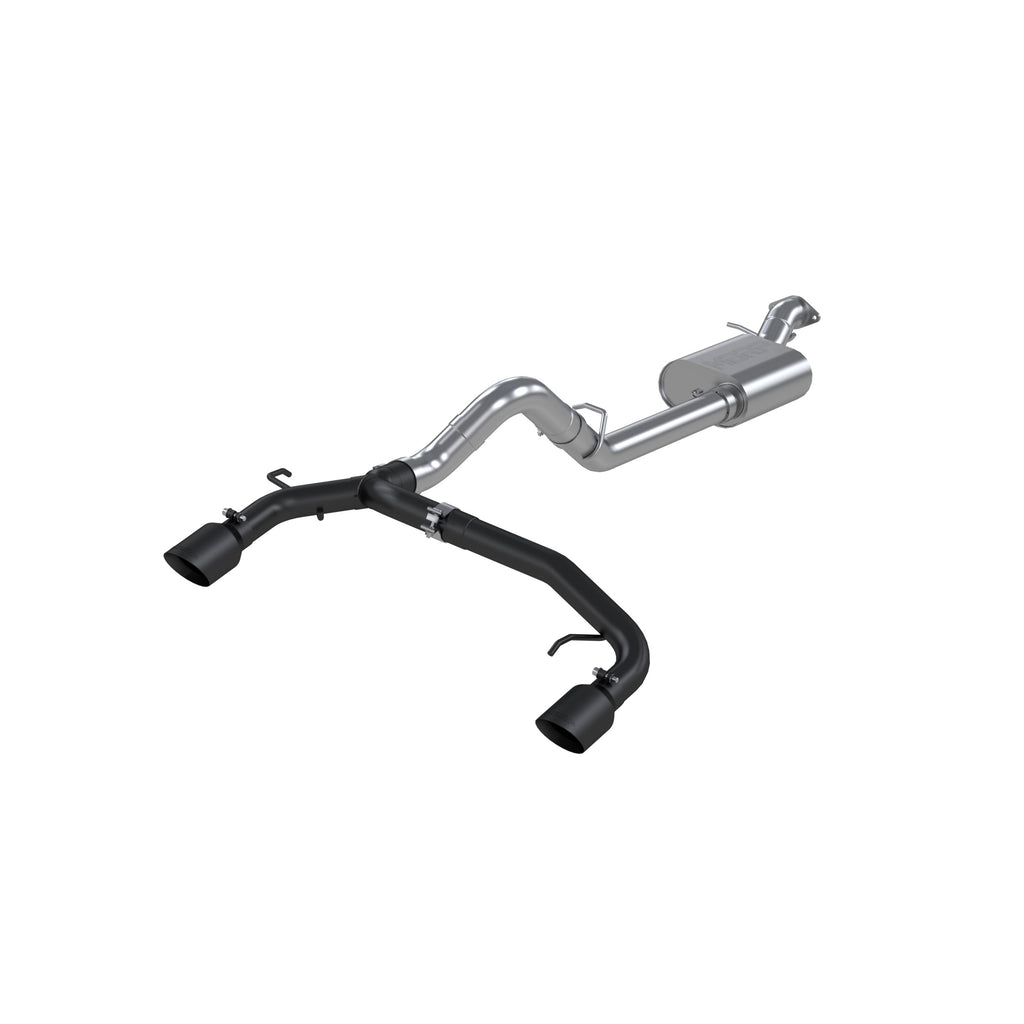 Black-Coated Aluminized Steel, 3" Cat-Back , 2.5" Dual Split Rear Exit
