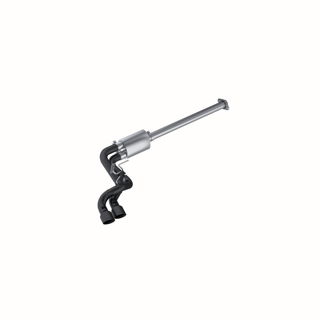 Black Coated 3" Cat Back Pre-Axle Dual Outlet