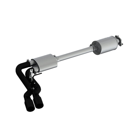 Black Coated 3" Cat Back Pre-Axle Dual Outlet, Street Version