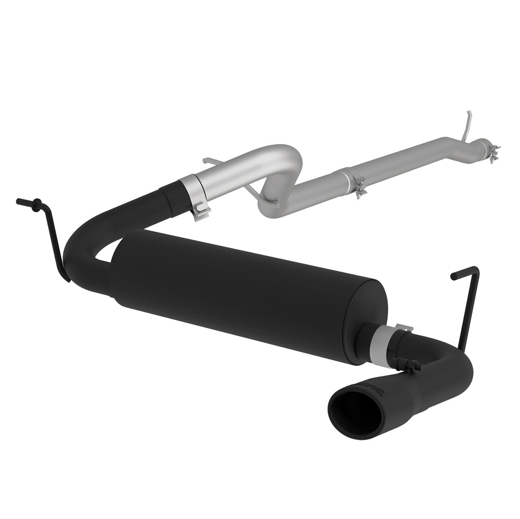 Black Coated 2.5"  Cat Back Single Rear Exit