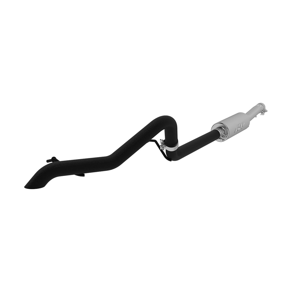 Black Coated 2.5" Cat Back Off-Road Tail Pipe Pre-Axle Muffler