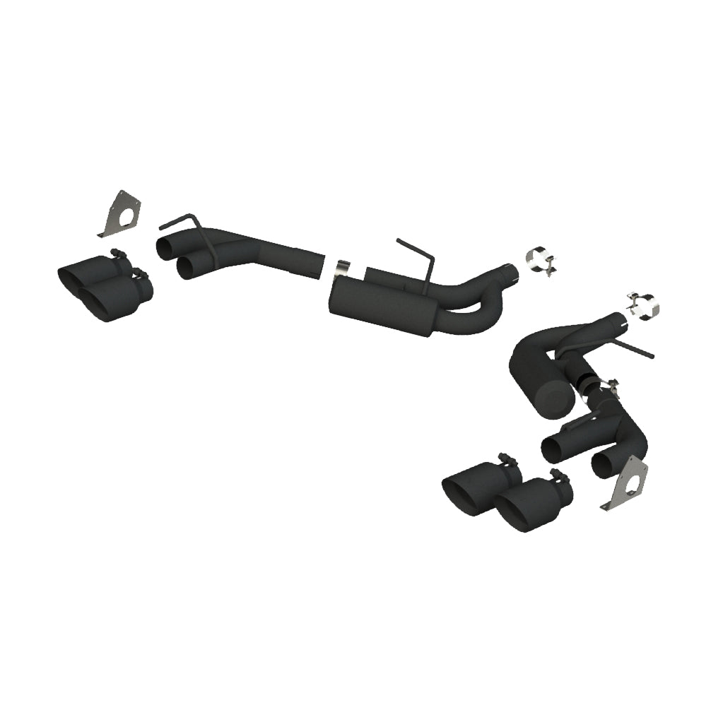 Black Coated 2.5" Dual Axle Back NPP Quad Tips