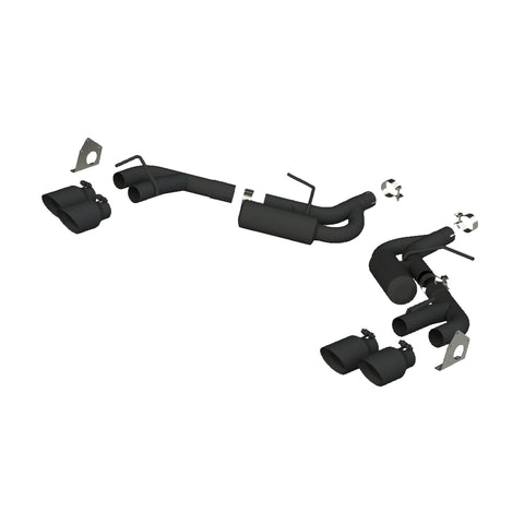 Black Coated 2.5" Dual Axle Back NPP Quad Tips